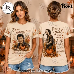 Bruce Springsteen Just A Girl Who Loves Fall Vintage Autumn Pumpkins T-Shirt