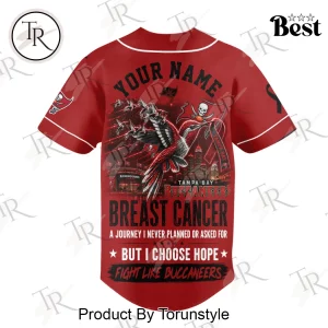 Tampa Bay Buccaneers Breast Cancer Awareness Personalized Faith Over Fear Red Baseball Jersey