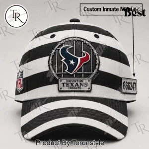 Houston Texans NFL Custom Inmate Number Striped Baseball Cap