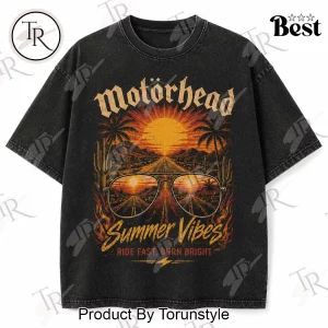 Motorhead Summer Vibes Desert Highway Vintage Washed Biker Graphic T-Shirt