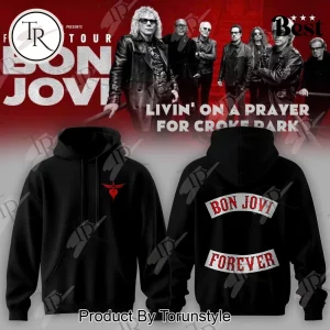 Bon Jovi Forever Tour 2026 Rock Band Concert Black Pullover Hoodie