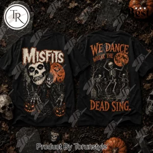 Misfits Horror Punk Band We Dance Where The Dead Sing Vintage Gothic Graphic T-Shirt
