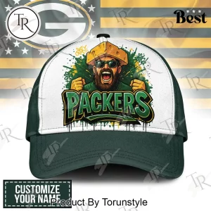Green Bay Packers Cheesehead Personalized Name Custom Graffiti Baseball Cap