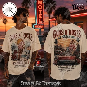 Guns N Roses Ice Cream Day Retro Rock Band Parody Vintage Graphic T-Shirt