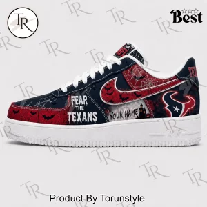 Houston Texans Personalized Fear The Texans Halloween Custom Air Force 1 Sneakers