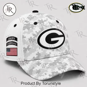 Green Bay Packers NFL Salute to Service White Digital Camo Military Appreciation Baseball Cap
