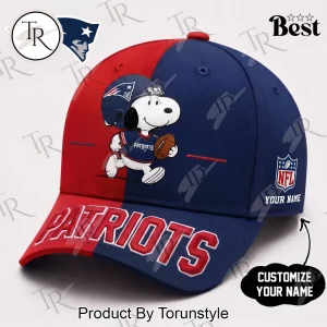 New England Patriots Snoopy Personalized Custom Name Game Day Baseball Cap