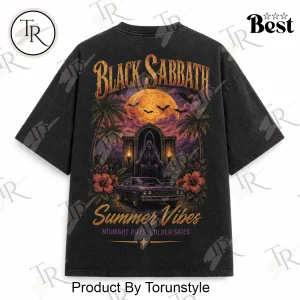 Black Sabbath Summer Vibes Vintage Wash Retro Rock Band T-Shirt
