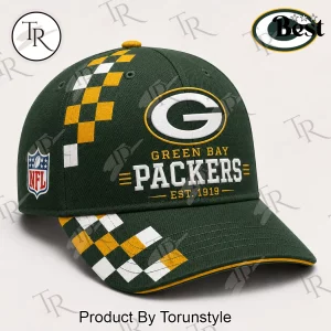 Green Bay Packers NFL Est 1919 Checkerboard Sideline Embroidered Baseball Cap Green Bay Packers NFL Est 1919 Checkerboard Sideline Embroidered Baseball Cap