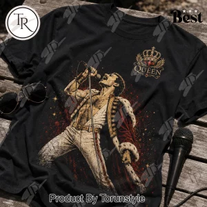 Queen Freddie Mercury Tribute Vintage Rock Band Graphic T-Shirt