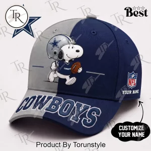Dallas Cowboys Snoopy Personalized Custom Name Game Day Baseball Cap