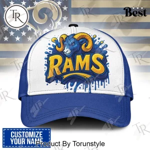 Los Angeles Rams Personalized Name Graffiti Drip Art Football Fan Baseball Cap Los Angeles Rams Personalized Name Graffiti Drip Art Football Fan Baseball Cap
