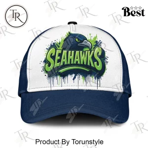 Seattle Seahawks Personalized NFL Football Graffiti Paint Drip Baseball Cap