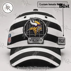 Minnesota Vikings NFL Personalized Inmate Striped Baseball Cap