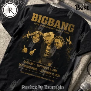 BigBang 20th Anniversary World Tour 2026 Vintage Commemorative Concert Graphic T-Shirt
