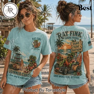 Rat Fink Summer Chaos Beach Club Kustom Kulture Distressed T-Shirt Rat Fink Summer Chaos Beach Club Kustom Kulture Distressed T-Shirt