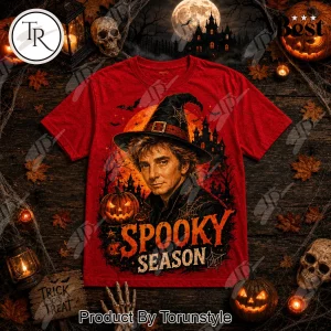 Barry Manilow Spooky Season Put A Spell On Me Halloween Red Graphic T-Shirt