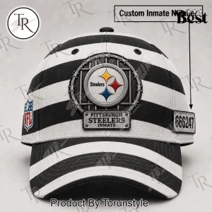 Pittsburgh Steelers NFL Inmate Personalized Custom Number Striped Cap