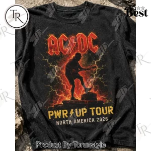 ACDC PWR UP Tour 2026 North America Vintage Rock Band Double Sided Graphic T-Shirt