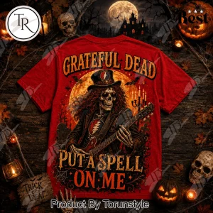 Grateful Dead Halloween Spooky Season Skull Roses Red Graphic T-Shirt