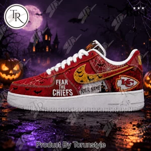 Kansas City Chiefs Personalized Halloween Fear The Chiefs Custom Air Force 1 Sneakers