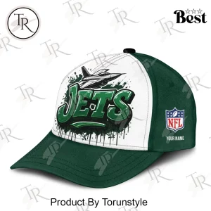 New York Jets Custom Graffiti Personalized Name Premium NFL Baseball Cap