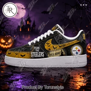 Pittsburgh Steelers Personalized Halloween Spooky Custom Name Air Force 1 Sneakers