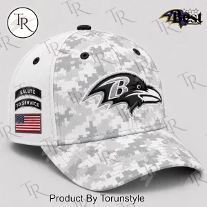 Baltimore Ravens NFL Salute to Service Premium White Digital Camo Baseball Cap