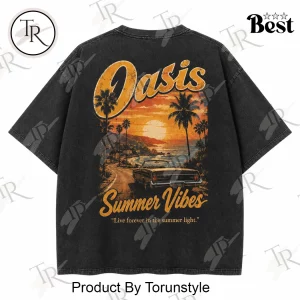 Oasis Summer Vibes Vintage Wash Retro Band Graphic T-Shirt