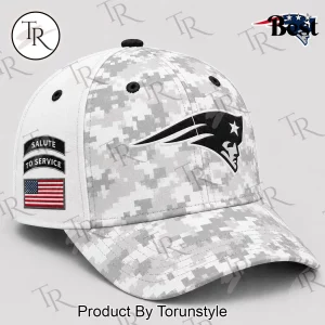 New England Patriots NFL Salute to Service White Digital Camo Baseball Cap