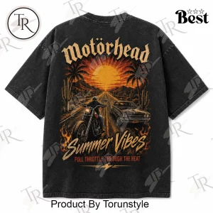 Motorhead Summer Vibes Desert Highway Vintage Washed Biker Graphic T-Shirt