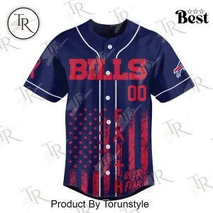 Buffalo Bills Breast Cancer Awareness Personalized Hope Over Fear Baseball Jersey