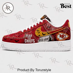 Kansas City Chiefs Personalized Halloween Fear The Chiefs Custom Air Force 1 Sneakers