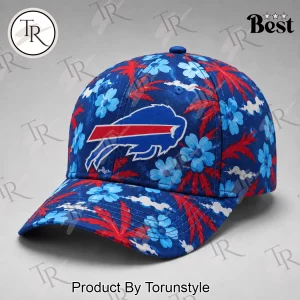 Buffalo Bills NFL Tropical Floral Summer Print Adjustable Baseball Cap