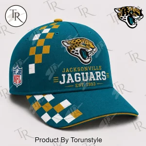 Jacksonville Jaguars NFL Est 1993 Teal Checkerboard Premium Sideline Baseball Cap Jacksonville Jaguars NFL Est 1993 Teal Checkerboard Premium Sideline Baseball Cap