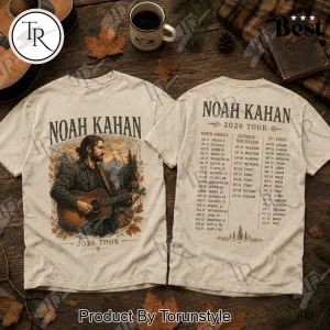 Noah Kahan 2026 World Tour Vintage Double-Sided Concert T-Shirt