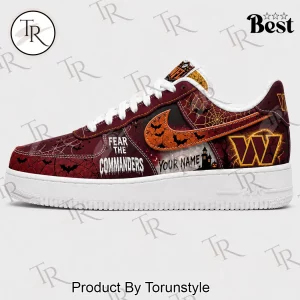 Washington Commanders Personalized Halloween Spooky Fear The Team Burgundy Gold Air Force 1 Sneakers