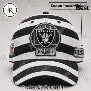 Las Vegas Raiders Inmate Custom Number Striped Baseball Cap