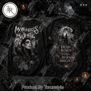 Motionless In White Dead Roses Still Burn Bright Gothic Metal Band Premium Graphic T-Shirt