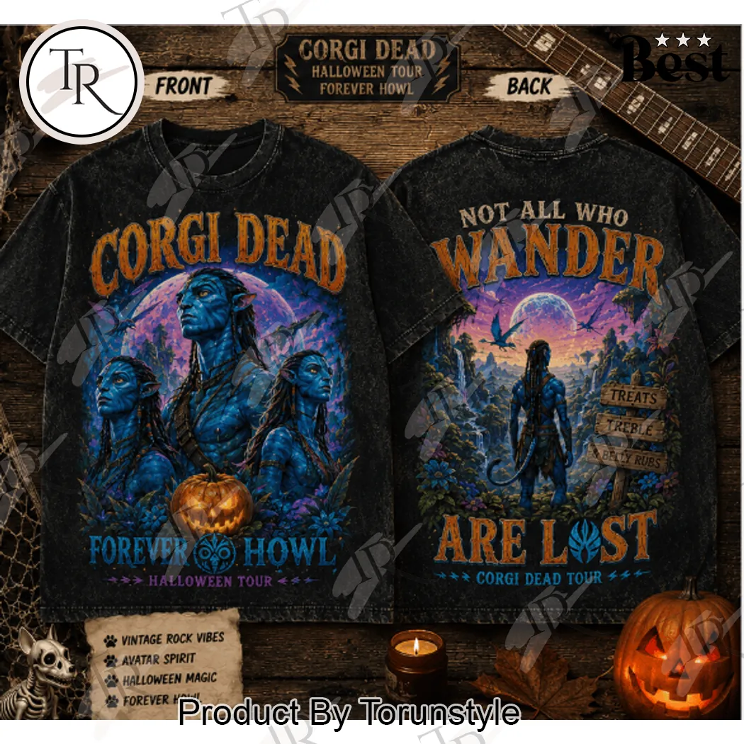 Avatar Corgi Dead Halloween Tour Vintage Acid Wash Graphic T-Shirt Avatar Corgi Dead Halloween Tour Vintage Acid Wash Graphic T-Shirt