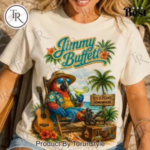 Jimmy Buffett Retired Tropical and Unbothered Margaritaville Tribute Vintage Beach Graphic T-Shirt
