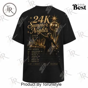 Bruno Mars 24K Summer Nights Tour Vintage Double Sided Concert T-Shirt
