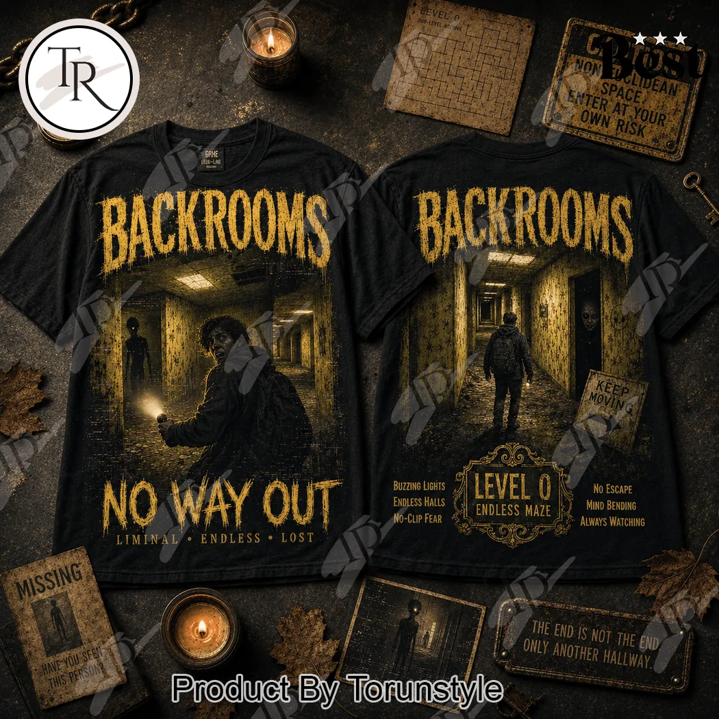 Backrooms Level 0 Creepypasta Horror Vintage Graphic T-Shirt Backrooms Level 0 Creepypasta Horror Vintage Graphic T-Shirt