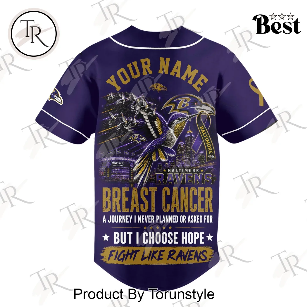Baltimore Ravens Breast Cancer Awareness Personalized Faith Over Fear Baseball Jersey Baltimore Ravens Breast Cancer Awareness Personalized Faith Over Fear Baseball Jersey