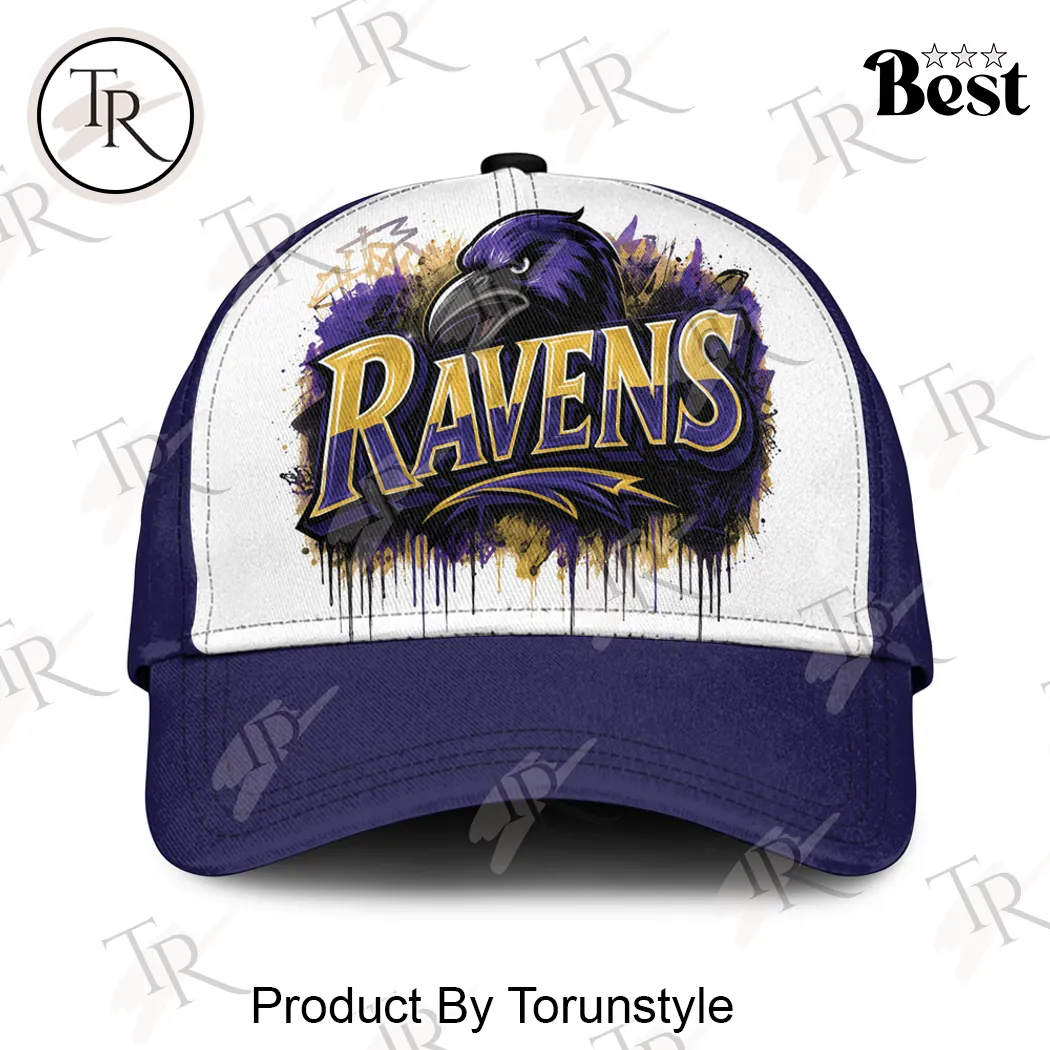 Baltimore Ravens Personalized Graffiti Paint Drip NFL Football Baseball Cap Baltimore Ravens Personalized Graffiti Paint Drip NFL Football Baseball Cap