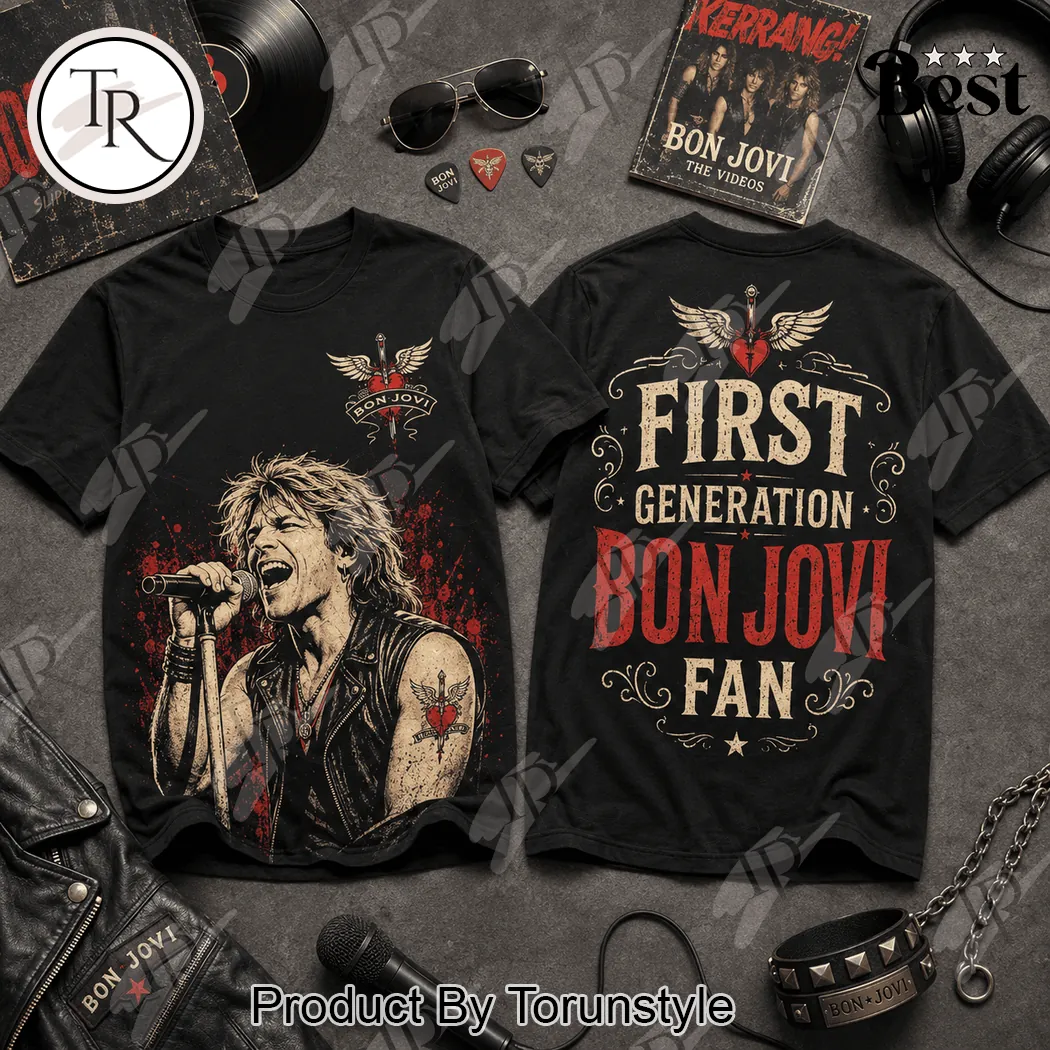 Bon Jovi First Generation Fan Vintage Rock Band Graphic T-Shirt Bon Jovi First Generation Fan Vintage Rock Band Graphic T-Shirt