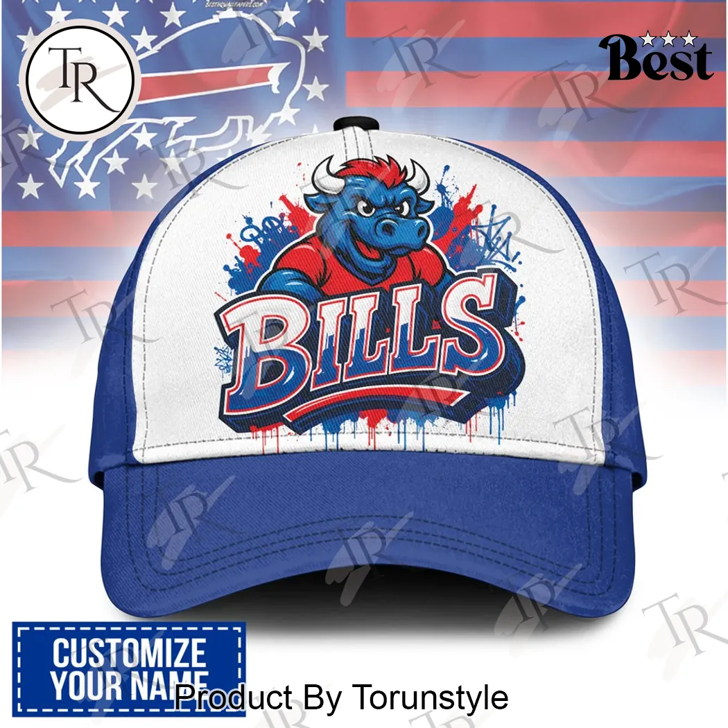 Buffalo Bills Graffiti Mascot Personalized Name Baseball Cap Buffalo Bills Graffiti Mascot Personalized Name Baseball Cap