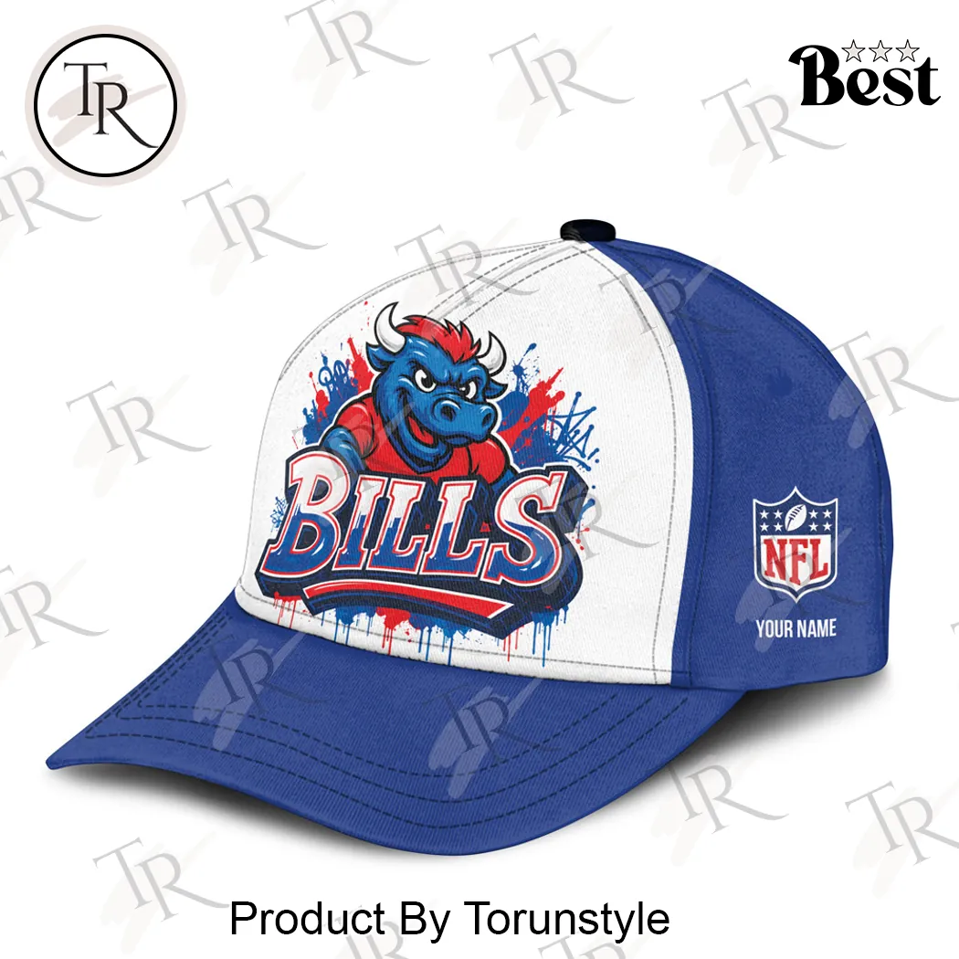 Buffalo Bills Graffiti Mascot Personalized Name Baseball Cap Buffalo Bills Graffiti Mascot Personalized Name Baseball Cap