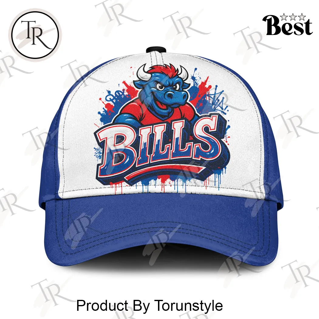 Buffalo Bills Graffiti Mascot Personalized Name Baseball Cap Buffalo Bills Graffiti Mascot Personalized Name Baseball Cap