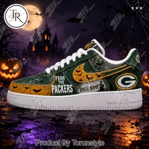 Green Bay Packers Halloween Fear The Team Personalized Custom Sneakers